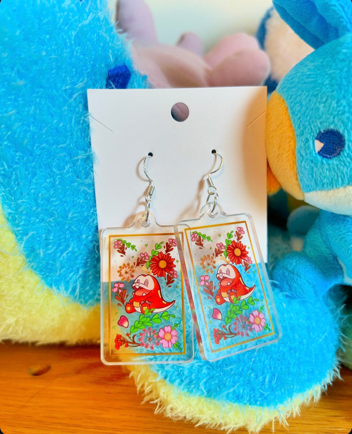 Croc Pressed Flower Earrings