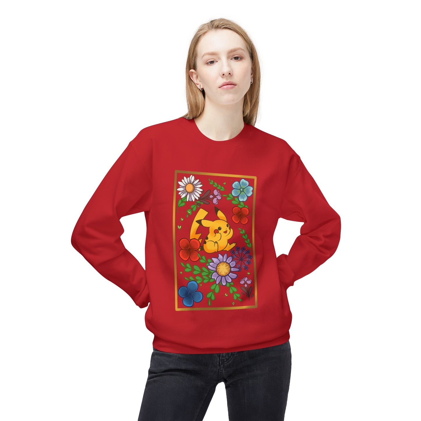 Pika Pressed Flower Unisex  Softstyle Fleece Crewneck Sweatshirt