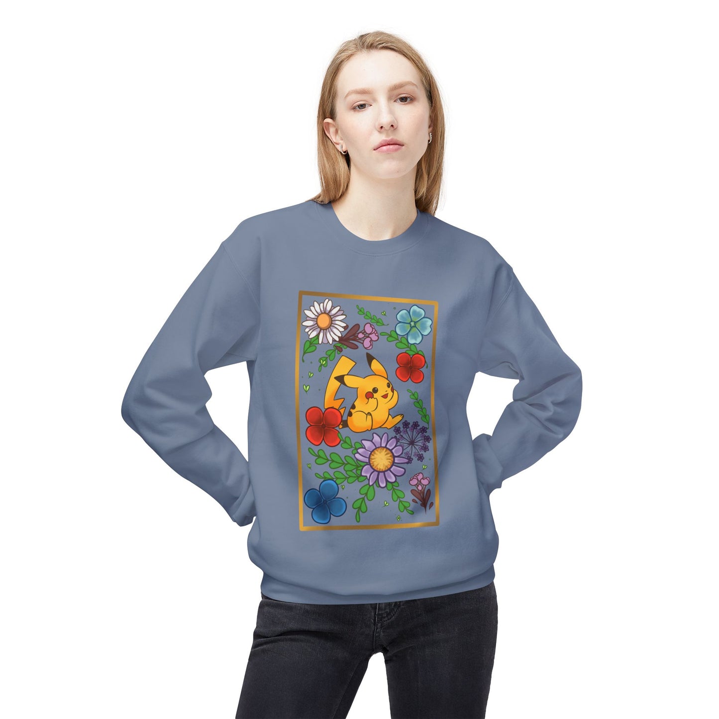 Pika Pressed Flower Unisex  Softstyle Fleece Crewneck Sweatshirt