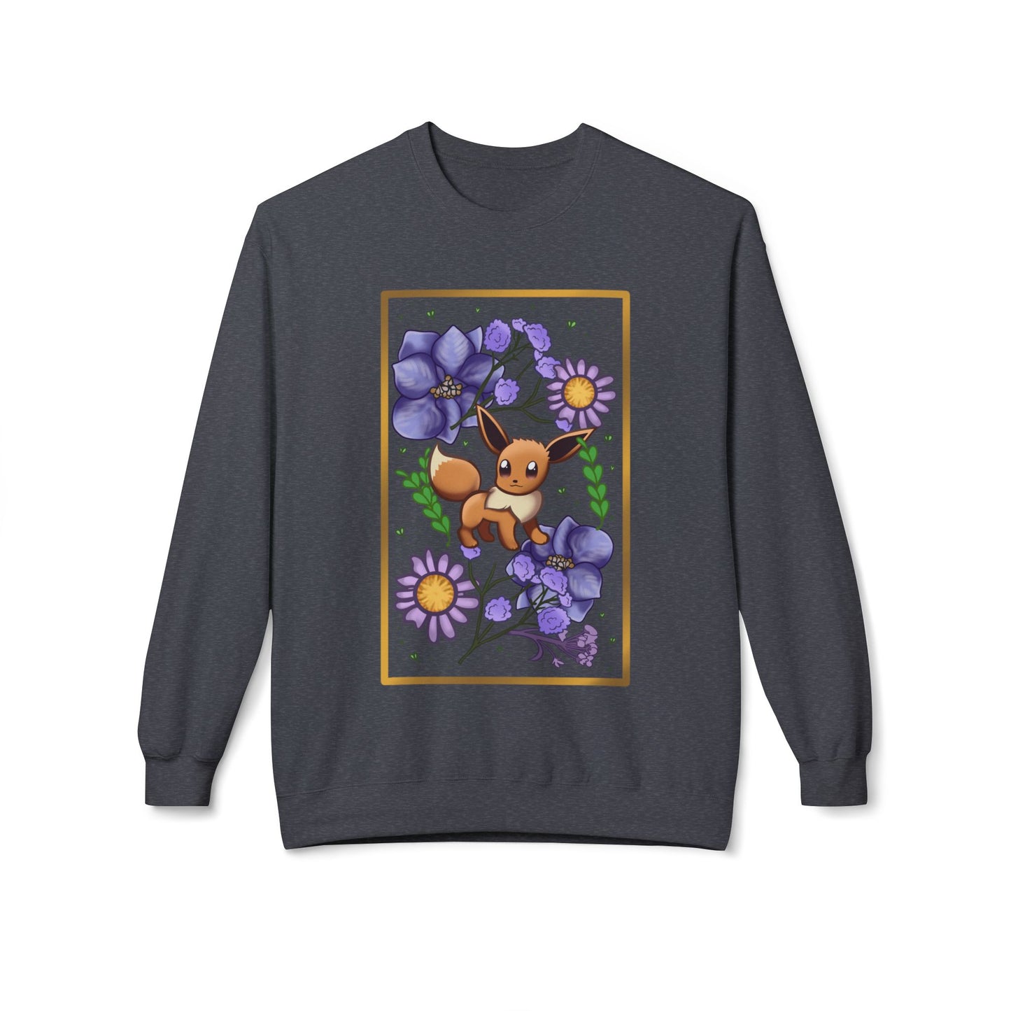 Pressed Flower Fox Unisex Softstyle Fleece Crewneck Sweatshirt