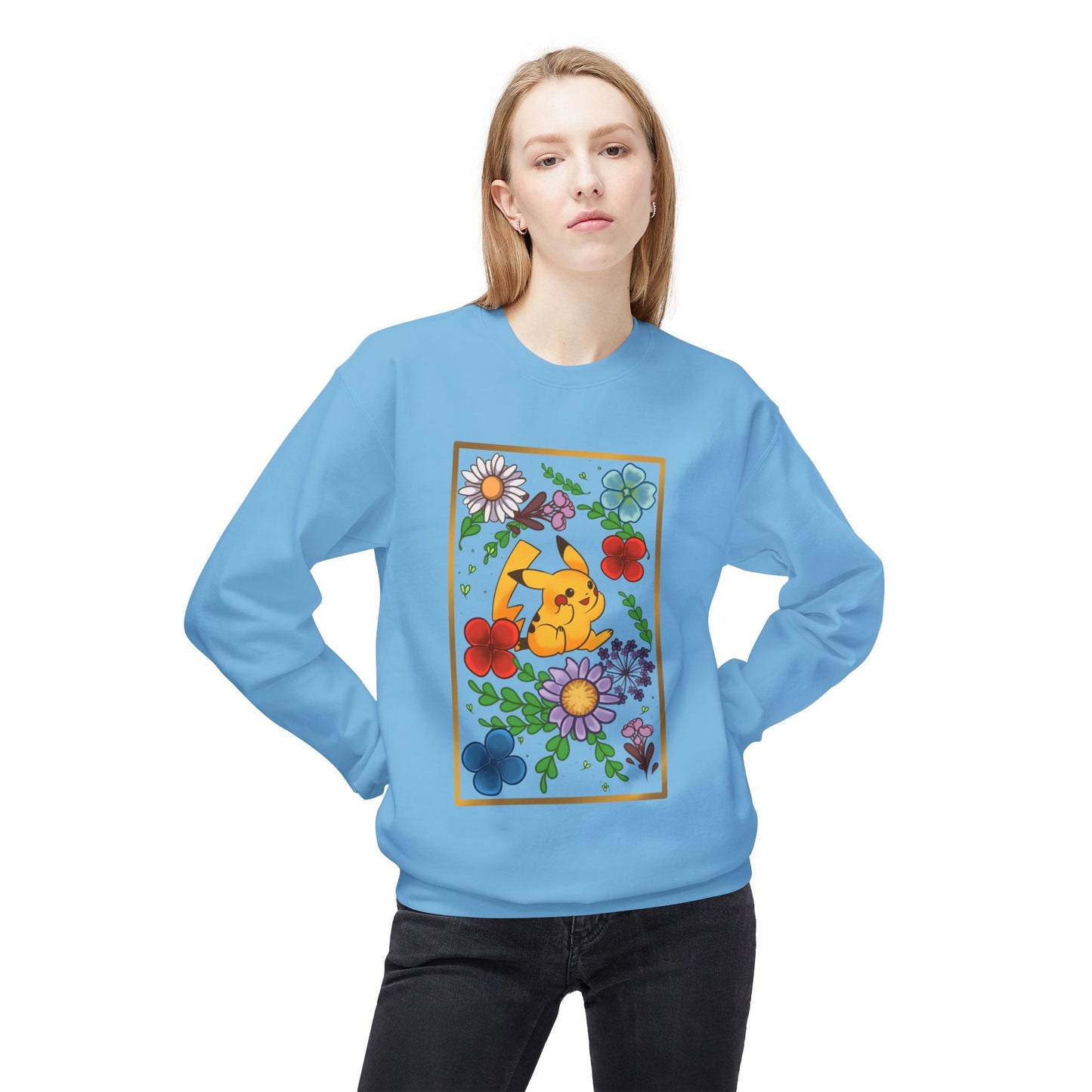 Pika Pressed Flower Unisex  Softstyle Fleece Crewneck Sweatshirt