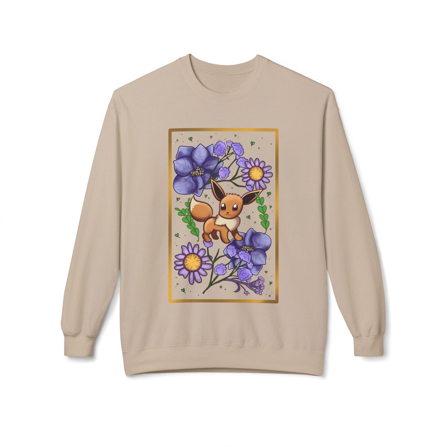 Pressed Flower Fox Unisex Softstyle Fleece Crewneck Sweatshirt