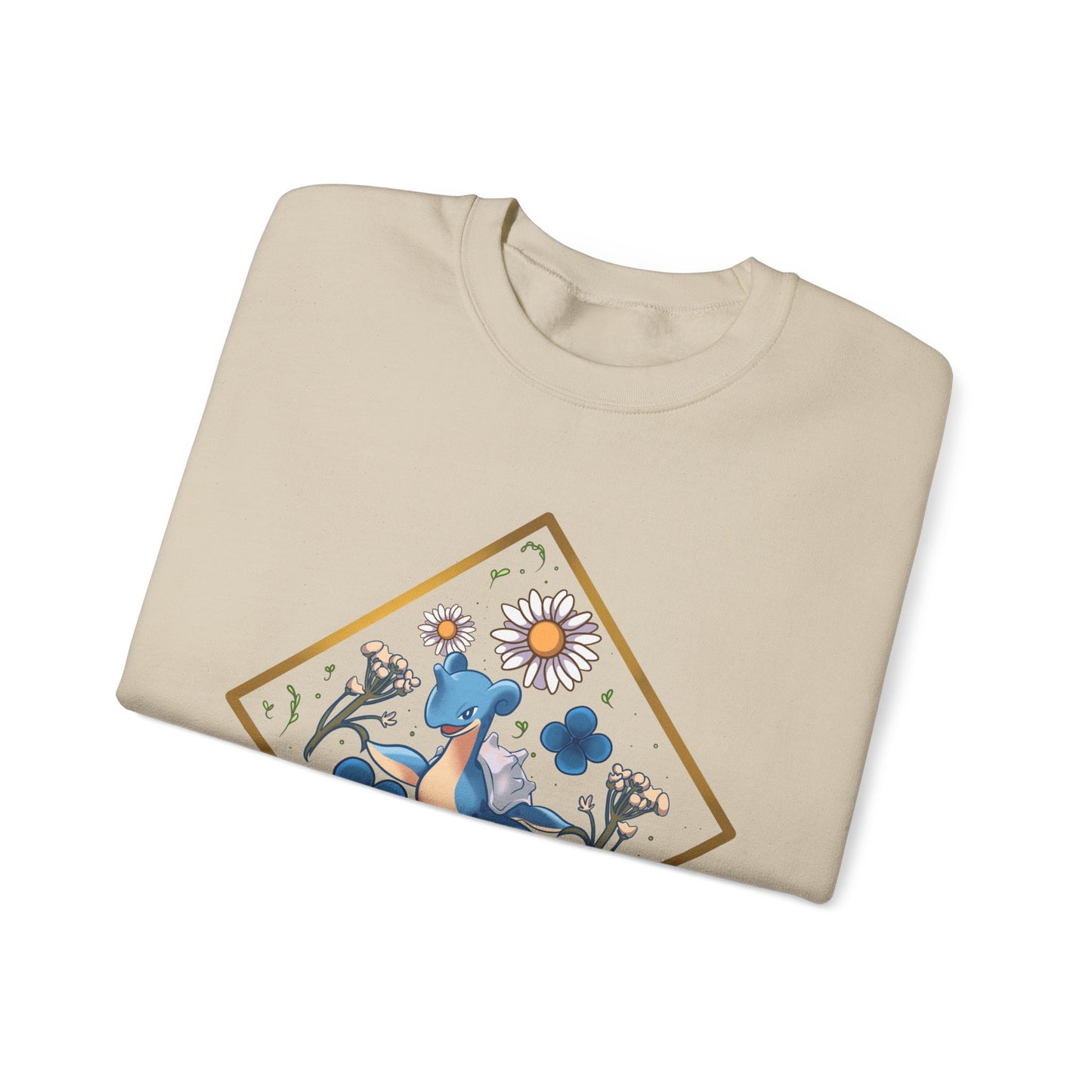 Floral Blue Bird Crewneck Sweatshirt — Whimsical Botanical Graphic