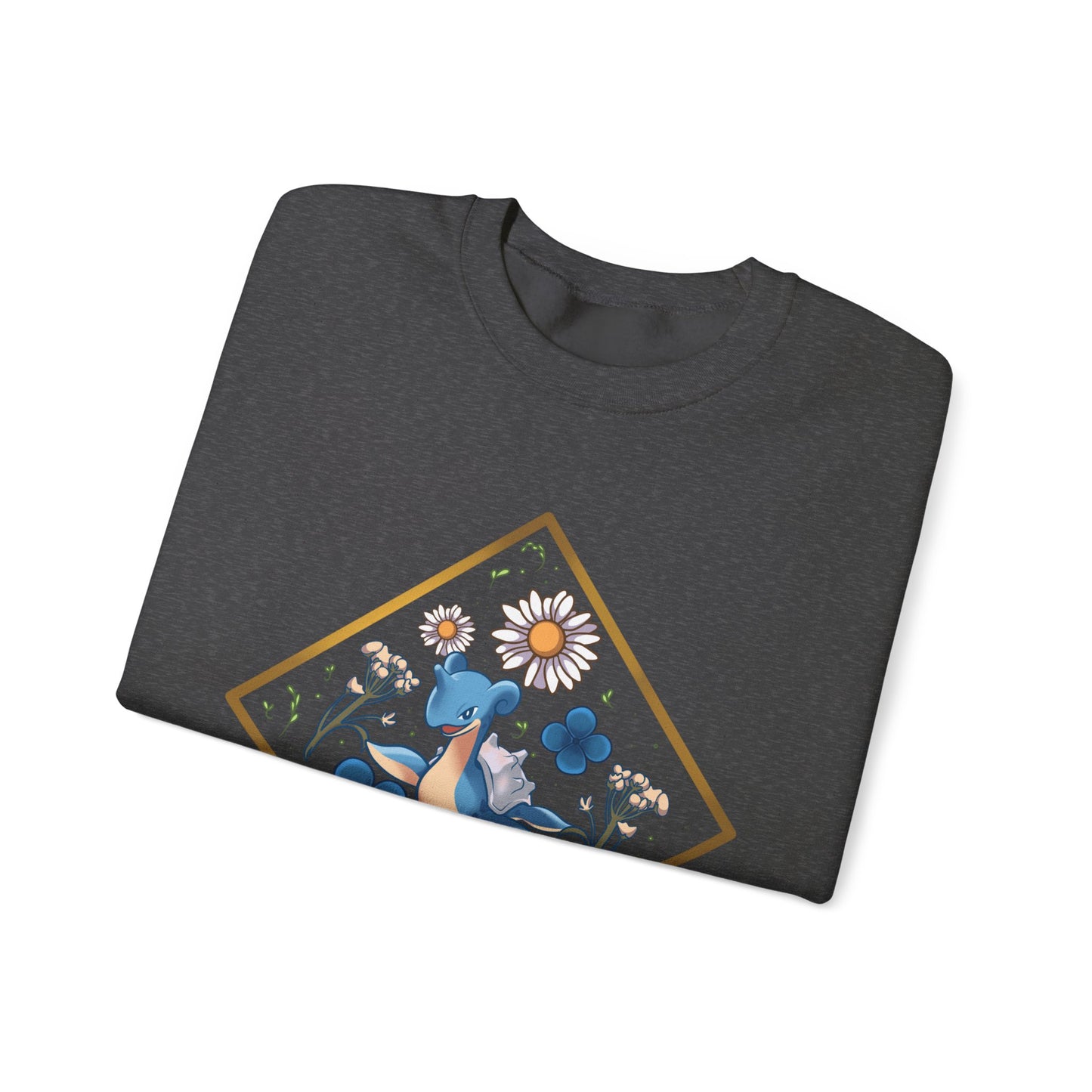 Floral Blue Bird Crewneck Sweatshirt — Whimsical Botanical Graphic