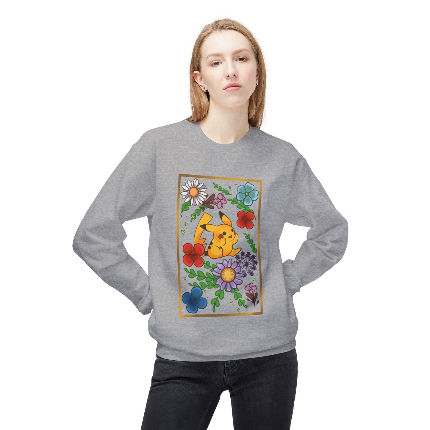 Pika Pressed Flower Unisex  Softstyle Fleece Crewneck Sweatshirt