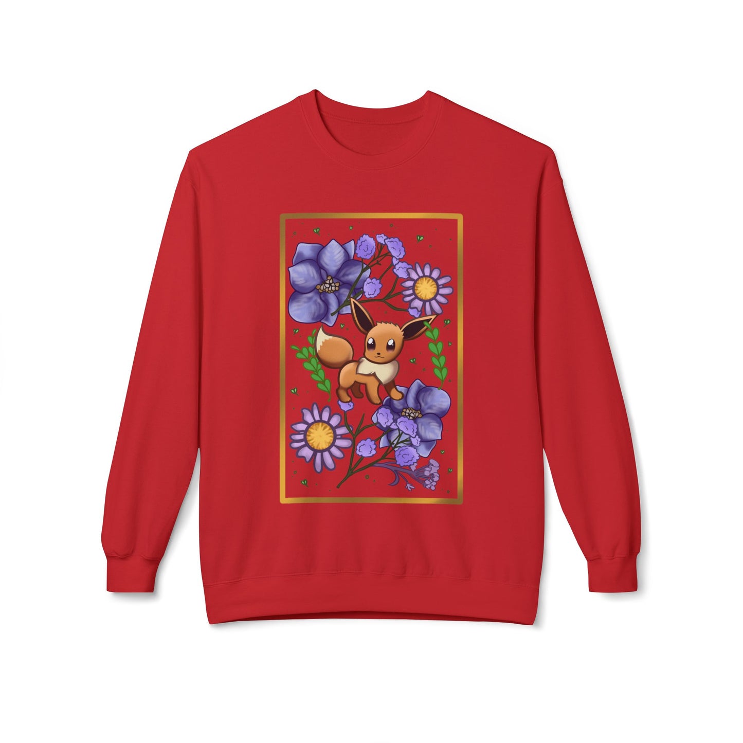 Pressed Flower Fox Unisex Softstyle Fleece Crewneck Sweatshirt