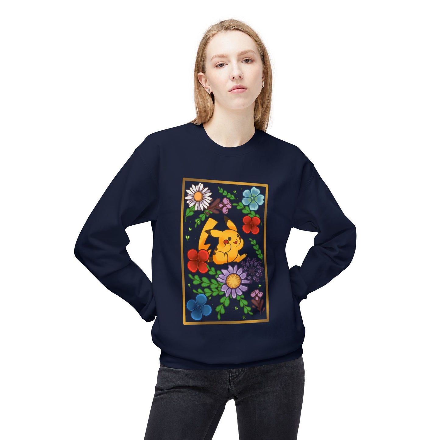 Pika Pressed Flower Unisex  Softstyle Fleece Crewneck Sweatshirt