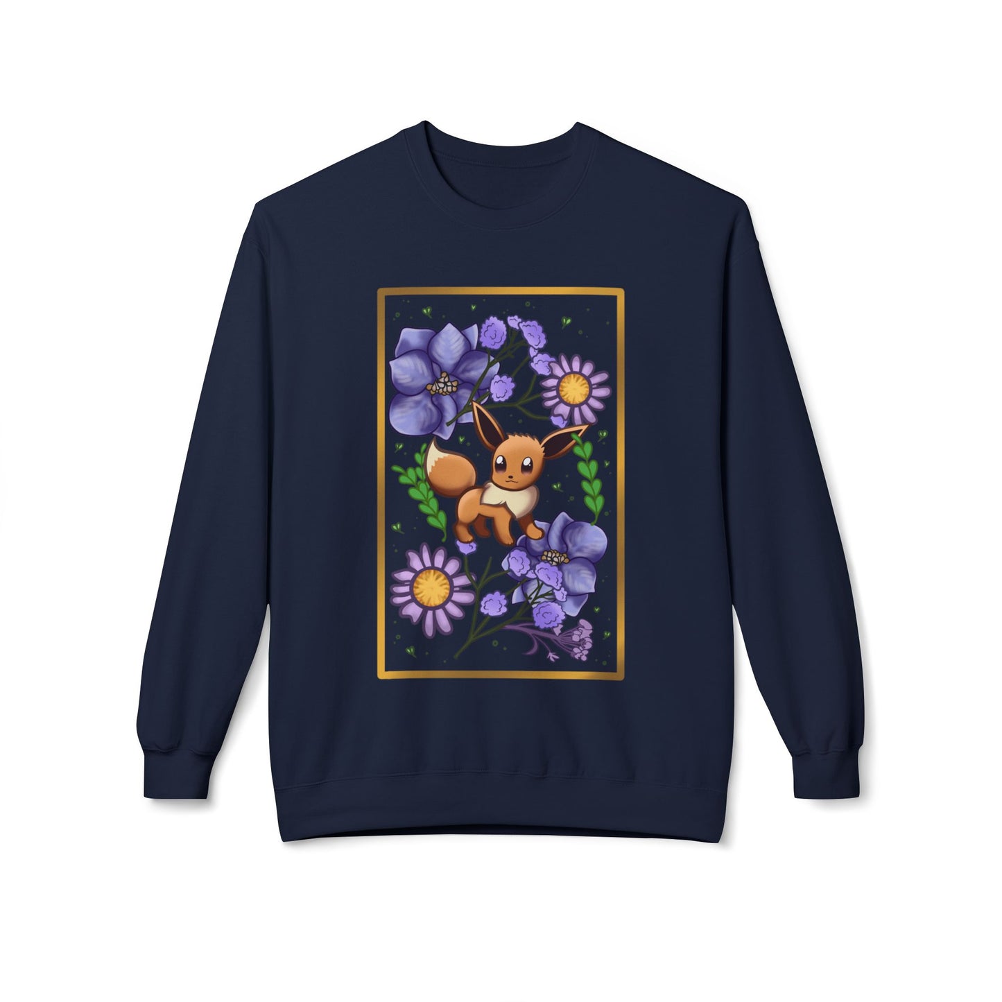 Pressed Flower Fox Unisex Softstyle Fleece Crewneck Sweatshirt