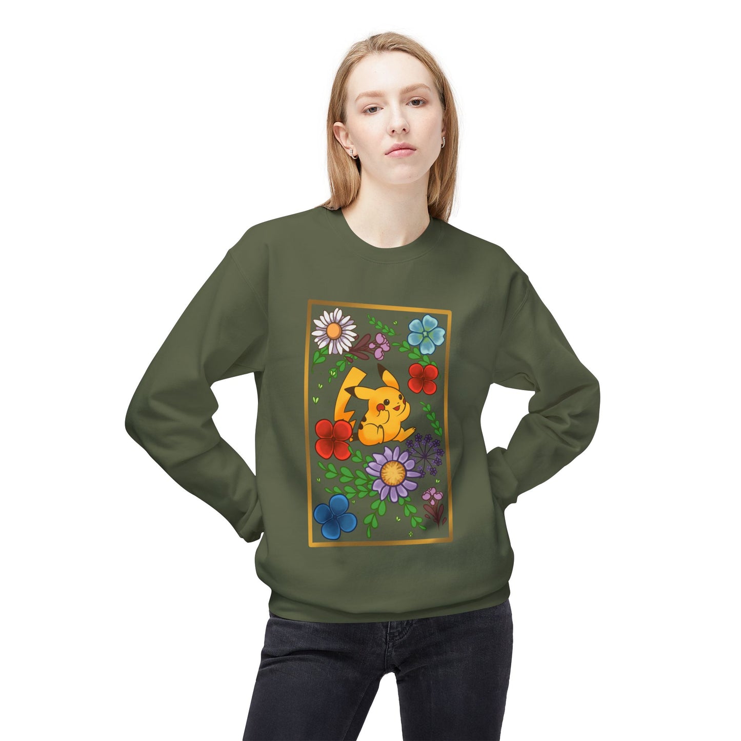 Pika Pressed Flower Unisex  Softstyle Fleece Crewneck Sweatshirt