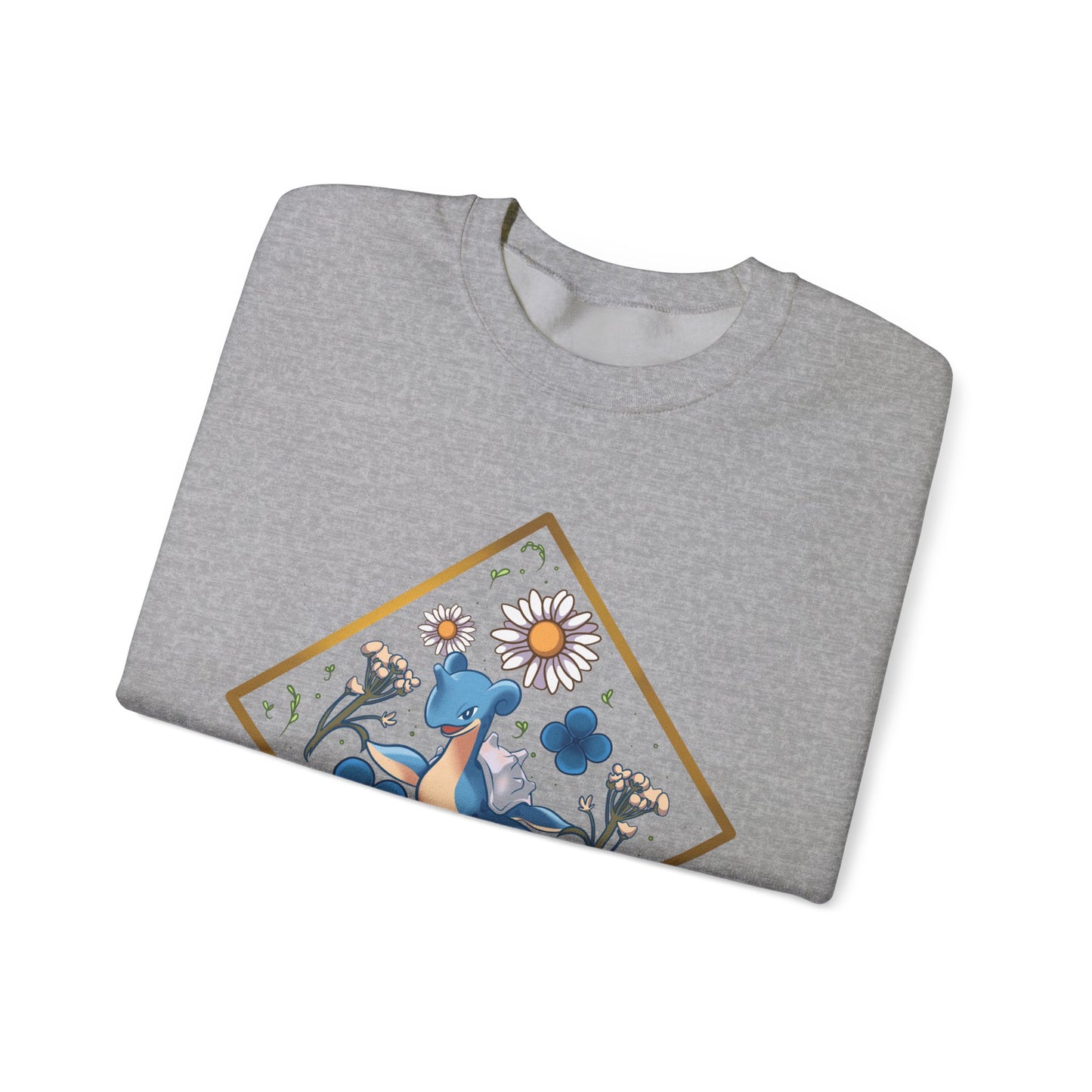 Floral Blue Bird Crewneck Sweatshirt — Whimsical Botanical Graphic