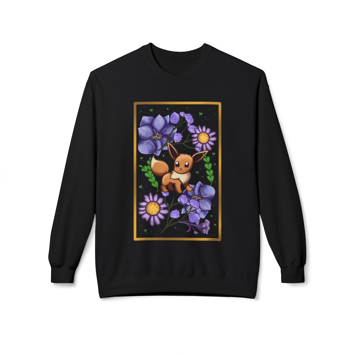 Pressed Flower Fox Unisex Softstyle Fleece Crewneck Sweatshirt