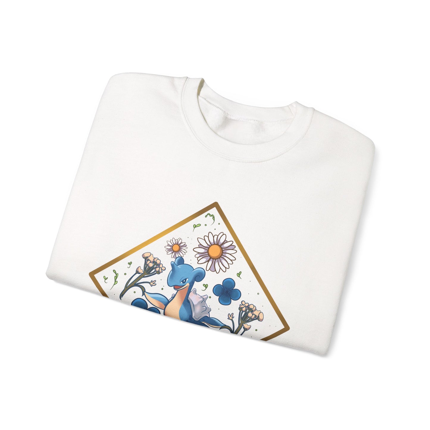 Floral Blue Bird Crewneck Sweatshirt — Whimsical Botanical Graphic