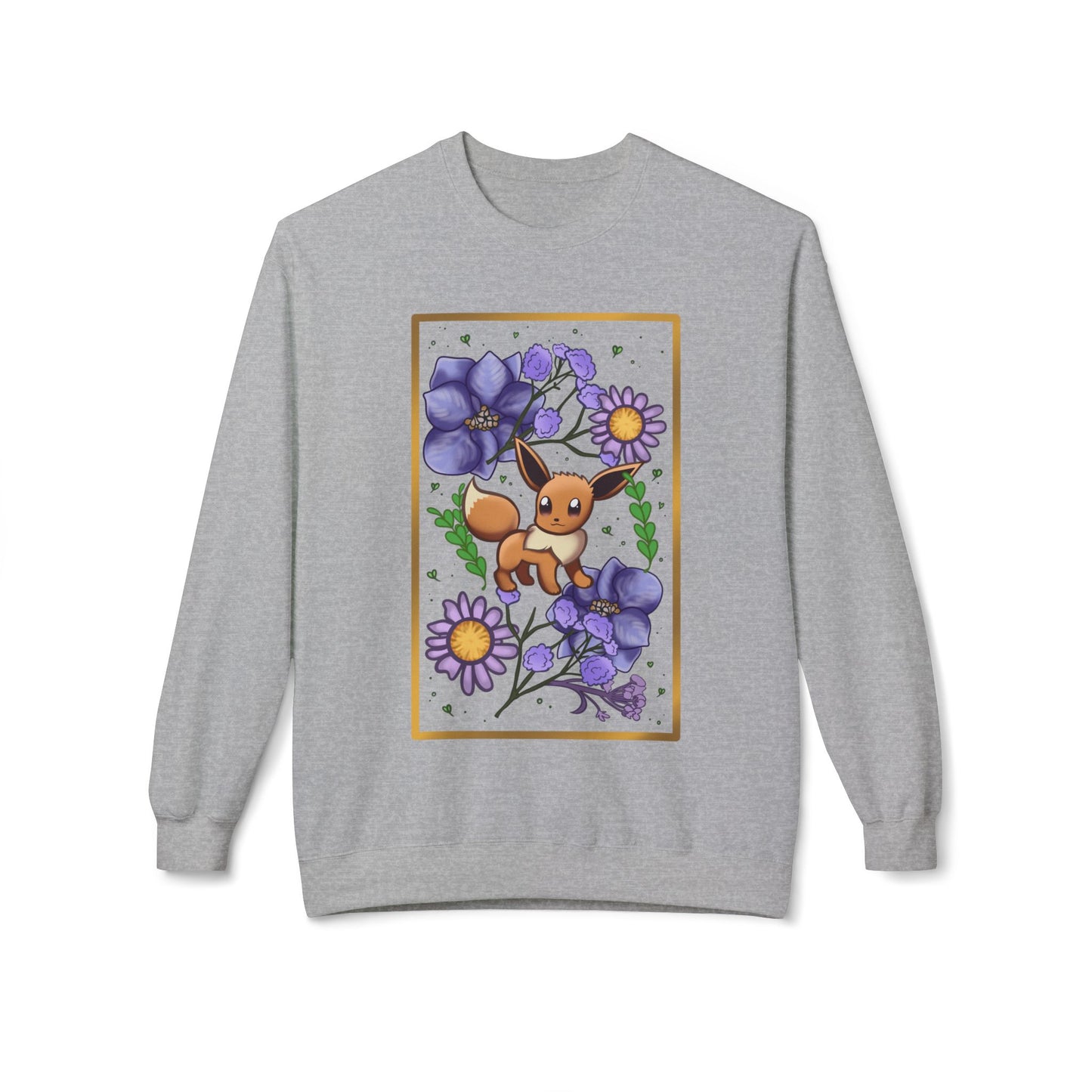 Pressed Flower Fox Unisex Softstyle Fleece Crewneck Sweatshirt