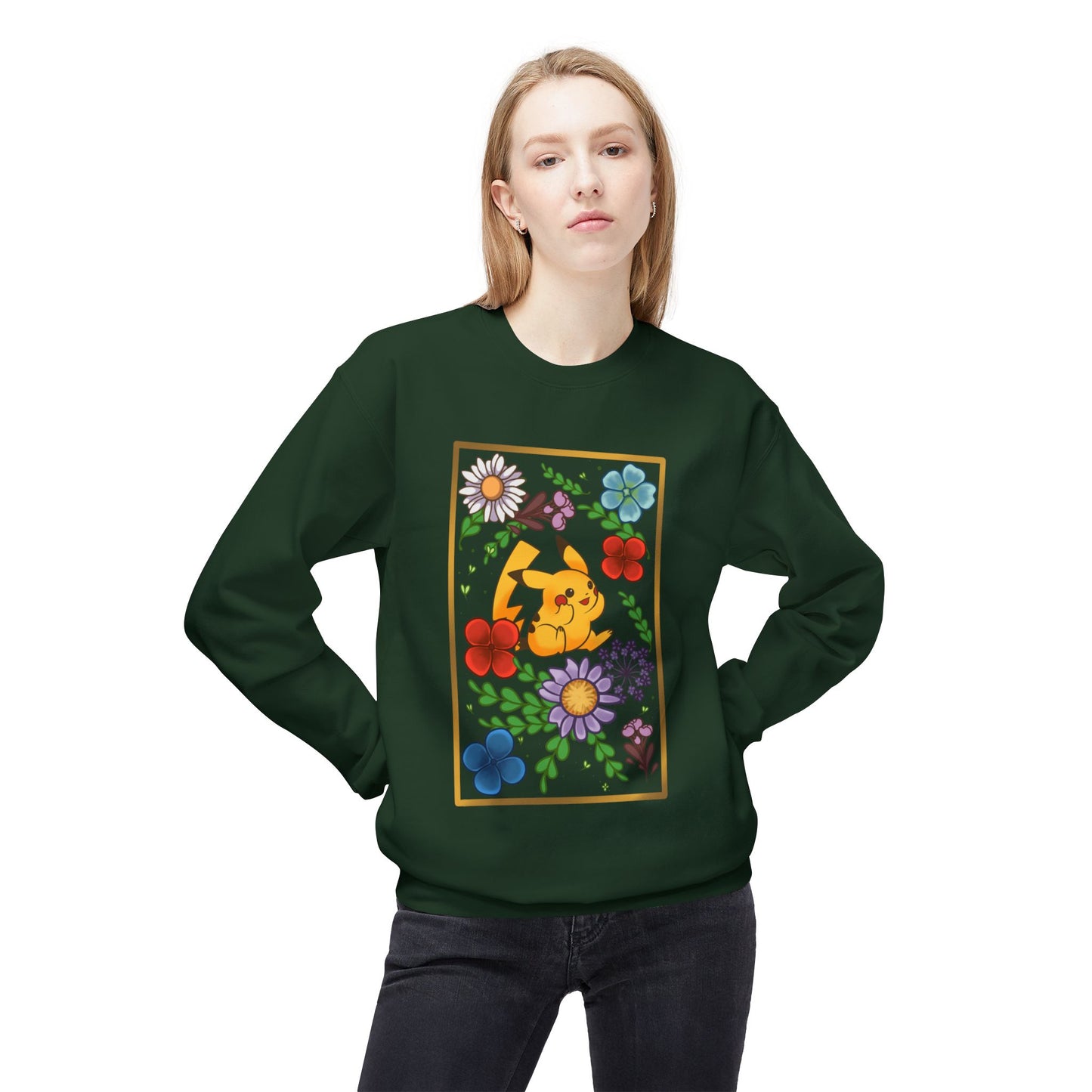 Pika Pressed Flower Unisex  Softstyle Fleece Crewneck Sweatshirt