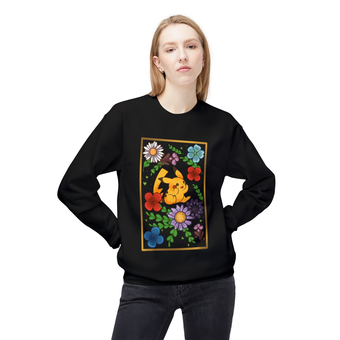 Pika Pressed Flower Unisex  Softstyle Fleece Crewneck Sweatshirt
