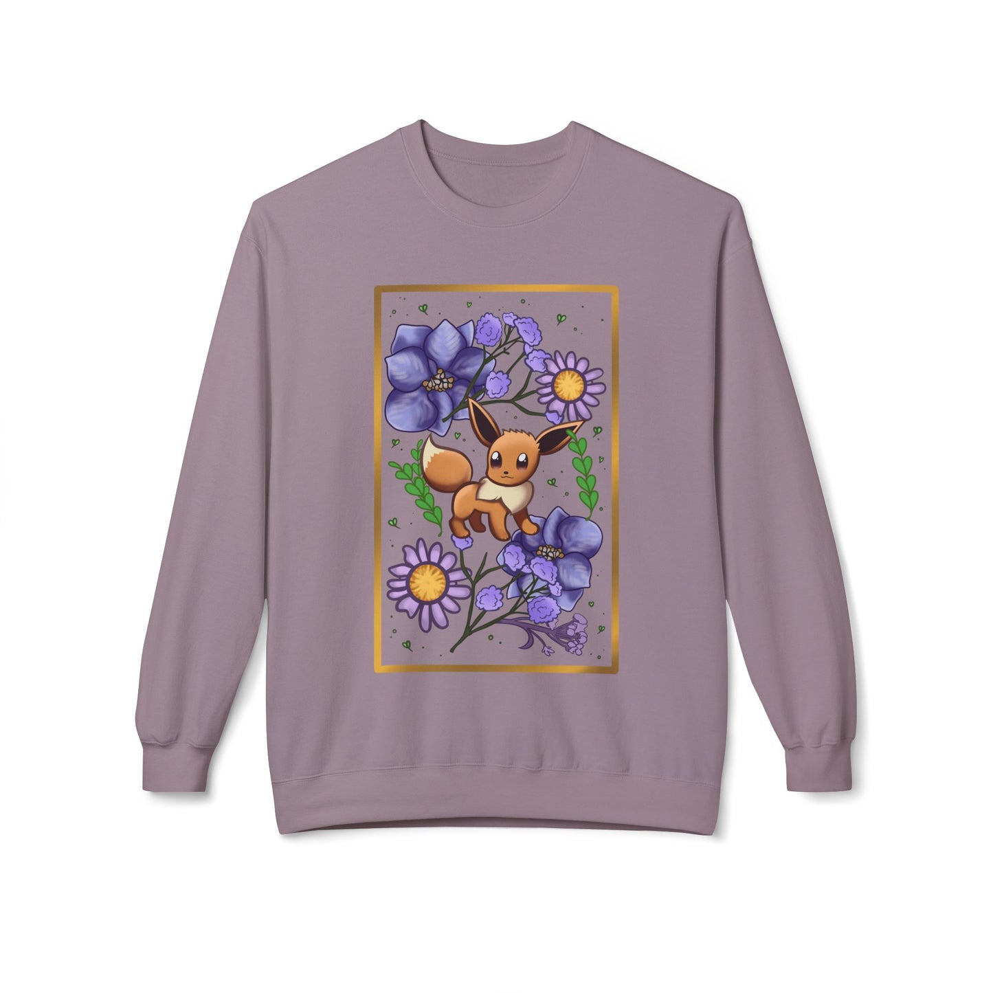 Pressed Flower Fox Unisex Softstyle Fleece Crewneck Sweatshirt