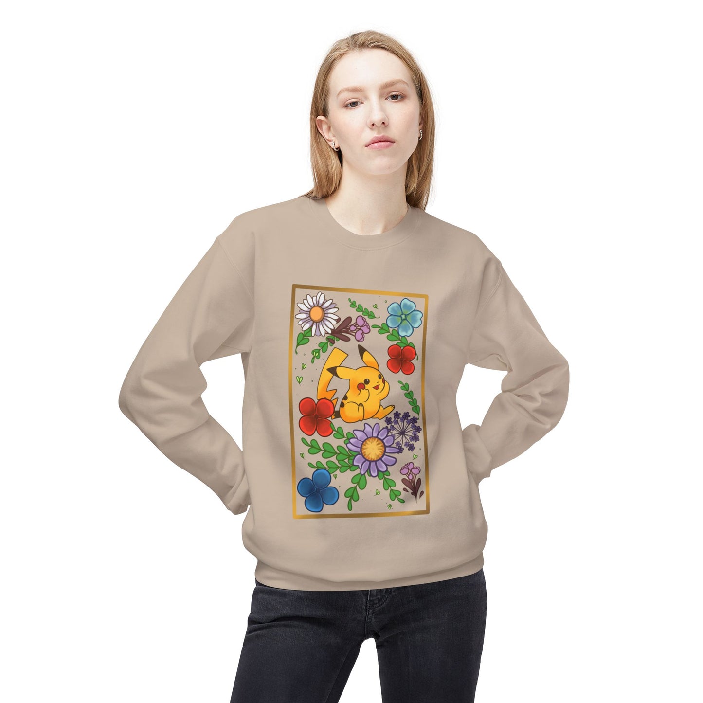 Pika Pressed Flower Unisex  Softstyle Fleece Crewneck Sweatshirt