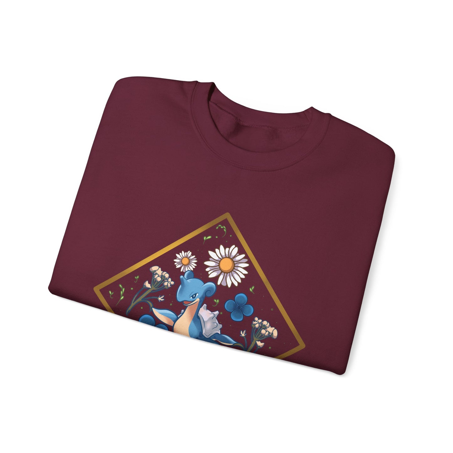 Floral Blue Bird Crewneck Sweatshirt — Whimsical Botanical Graphic