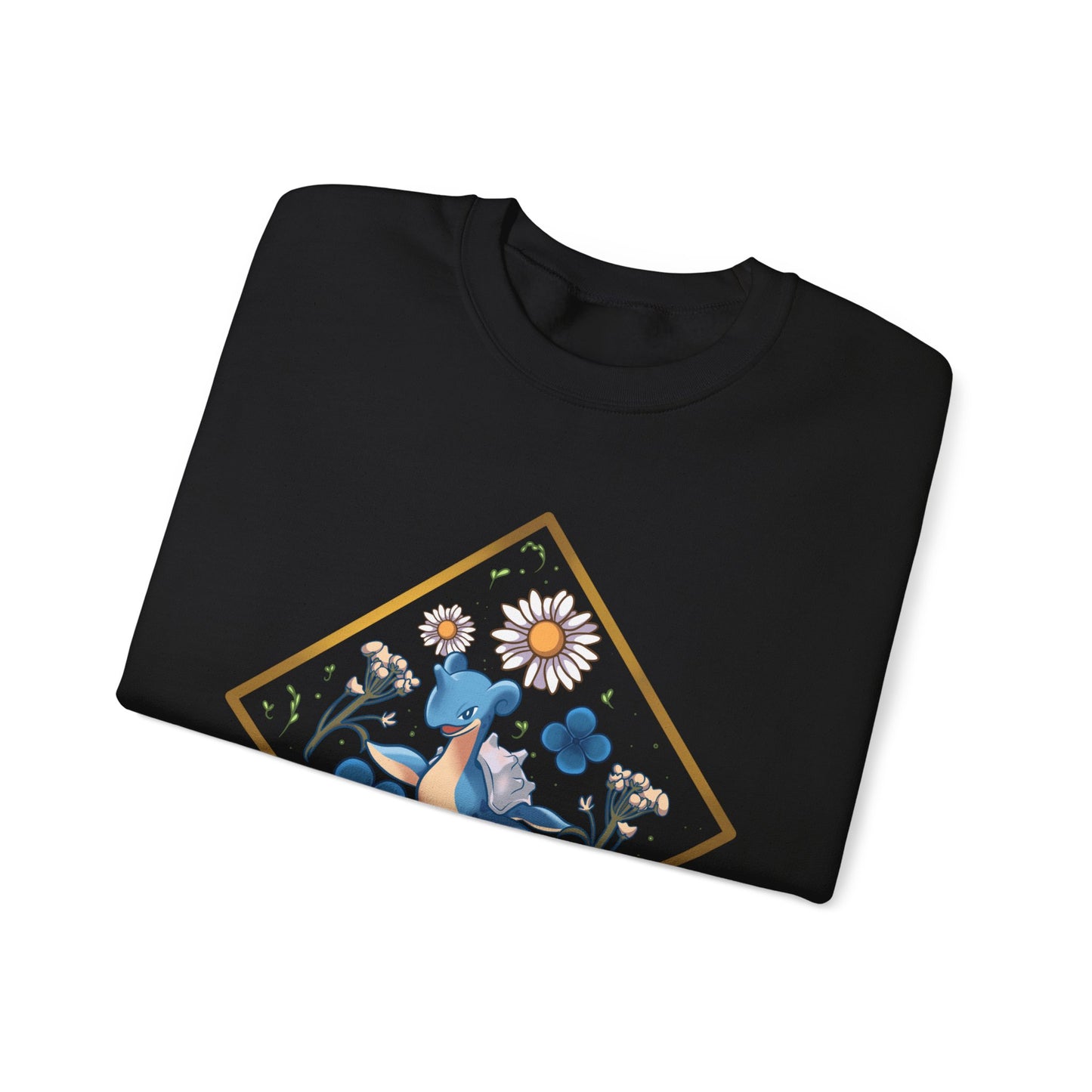 Floral Blue Bird Crewneck Sweatshirt — Whimsical Botanical Graphic