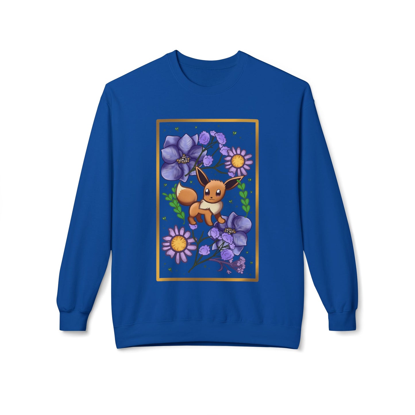 Pressed Flower Fox Unisex Softstyle Fleece Crewneck Sweatshirt