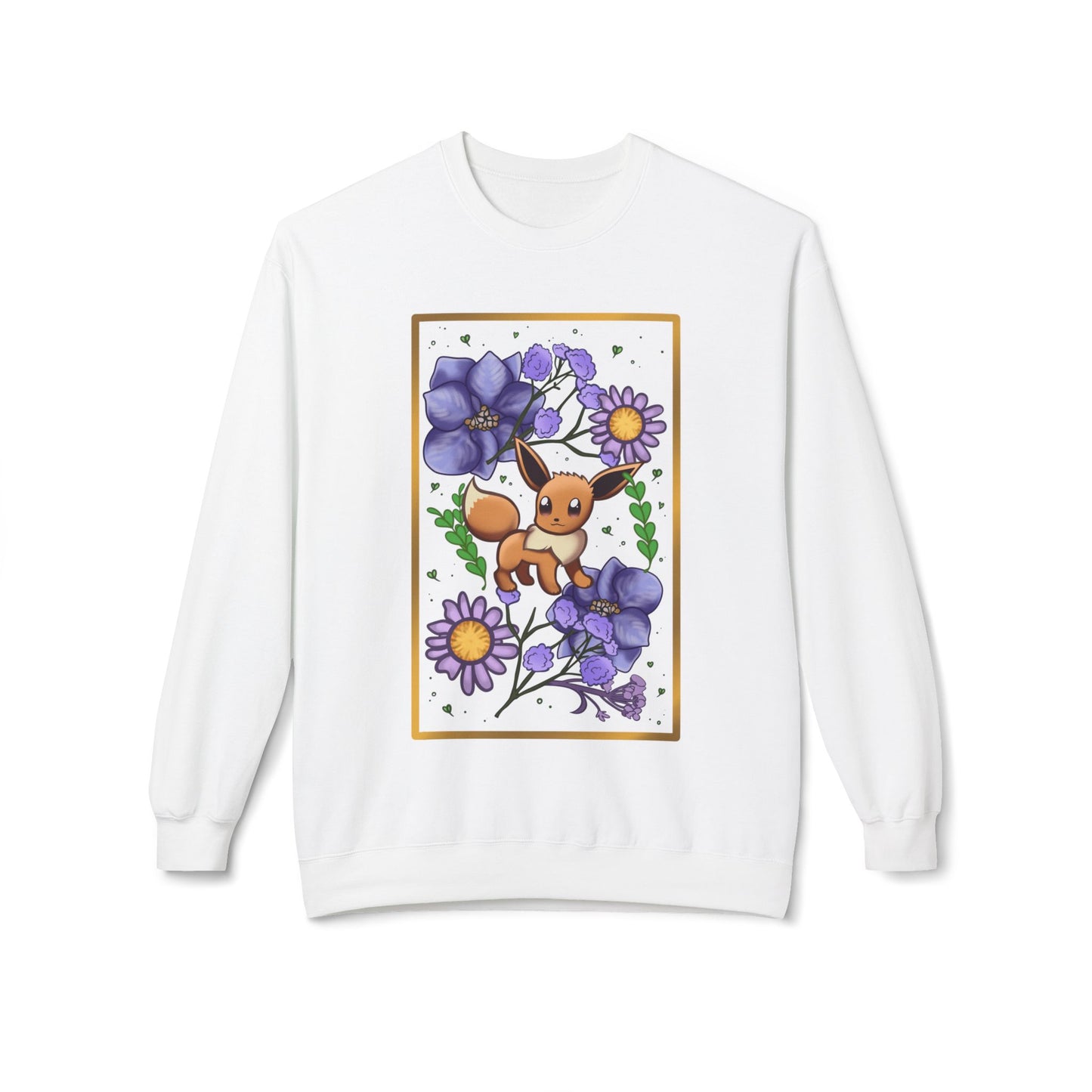 Pressed Flower Fox Unisex Softstyle Fleece Crewneck Sweatshirt