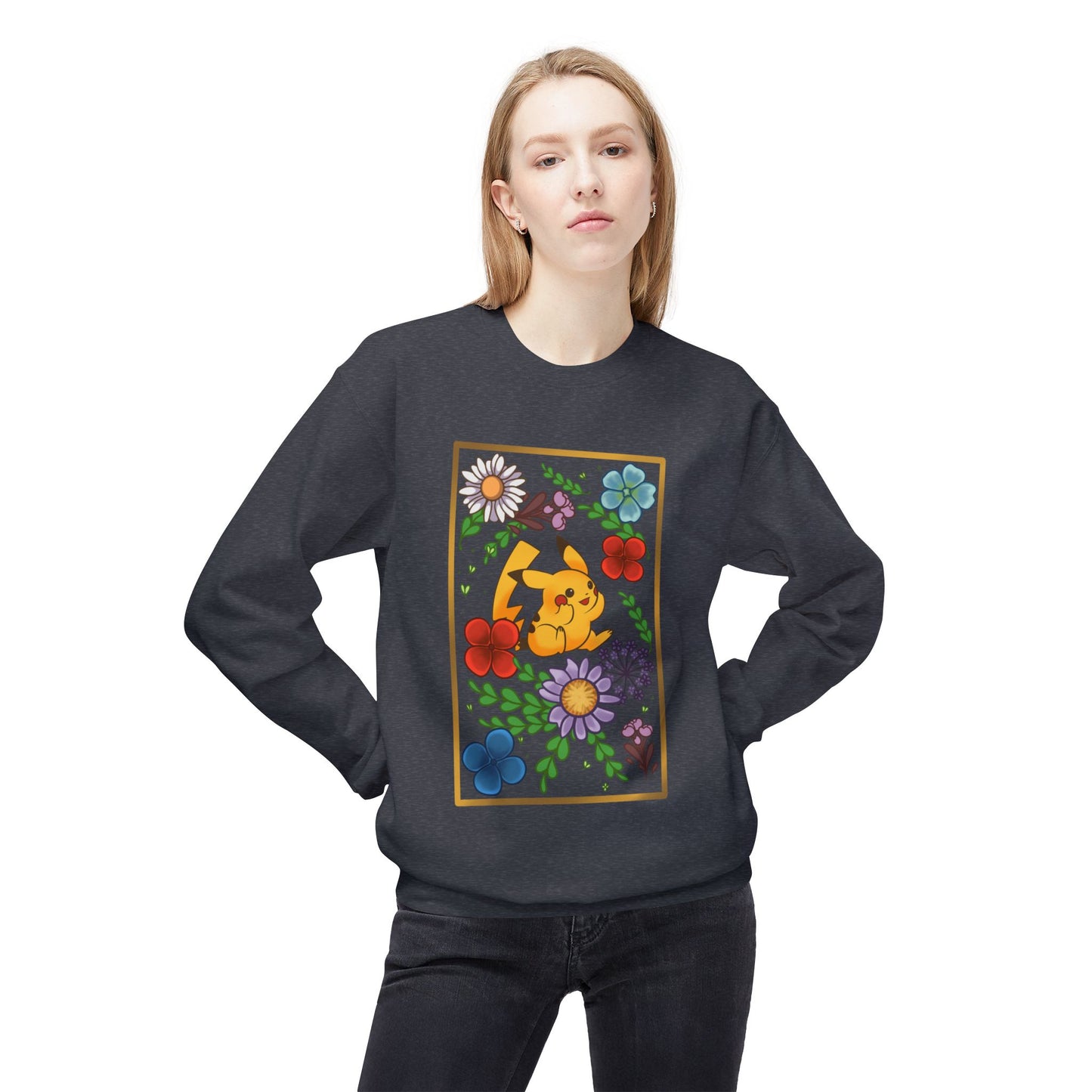 Pika Pressed Flower Unisex  Softstyle Fleece Crewneck Sweatshirt