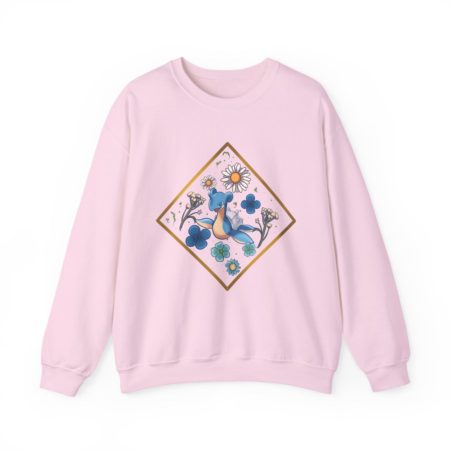 Floral Blue Bird Crewneck Sweatshirt — Whimsical Botanical Graphic
