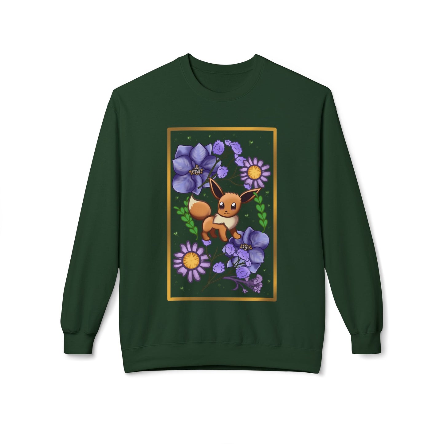 Pressed Flower Fox Unisex Softstyle Fleece Crewneck Sweatshirt