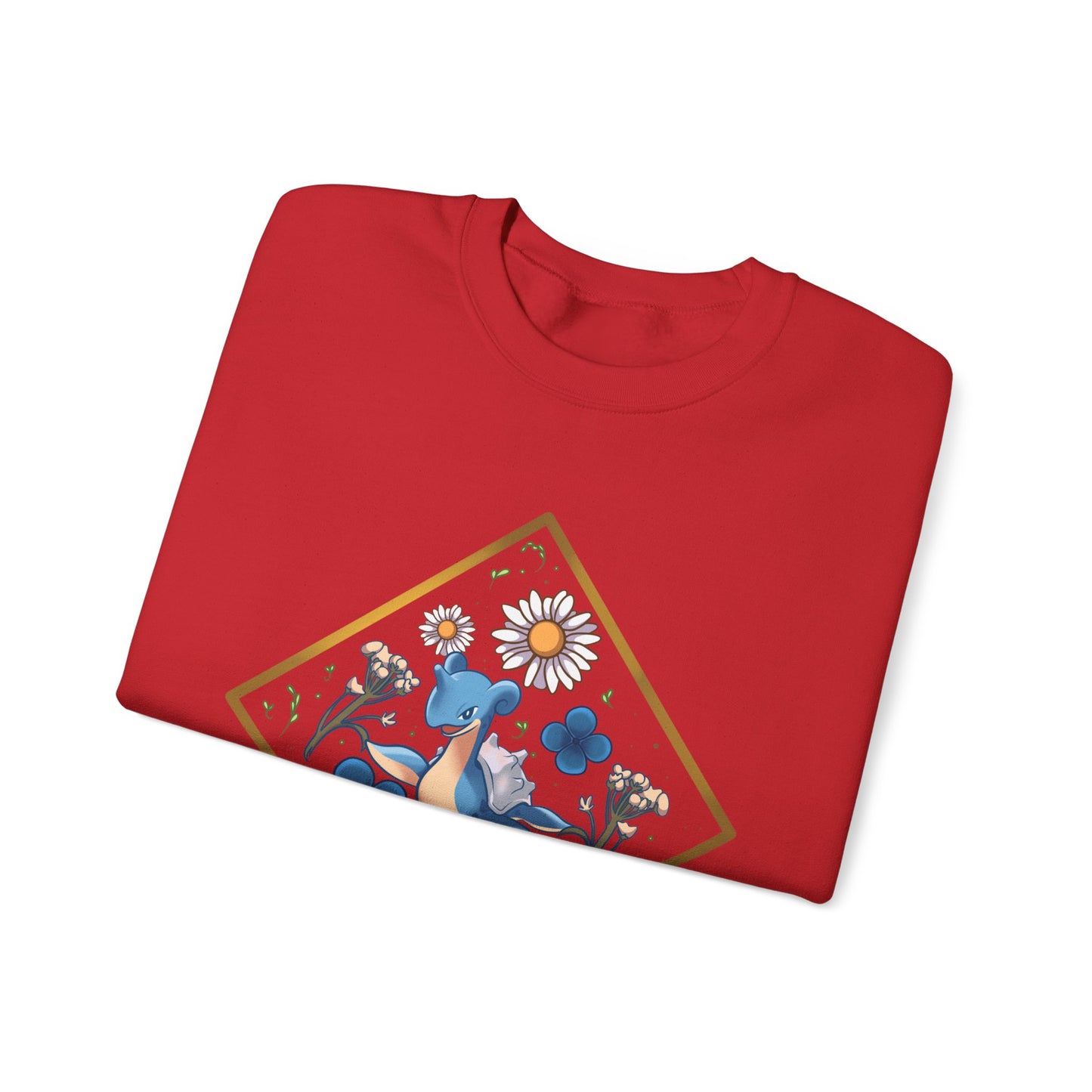 Floral Blue Bird Crewneck Sweatshirt — Whimsical Botanical Graphic