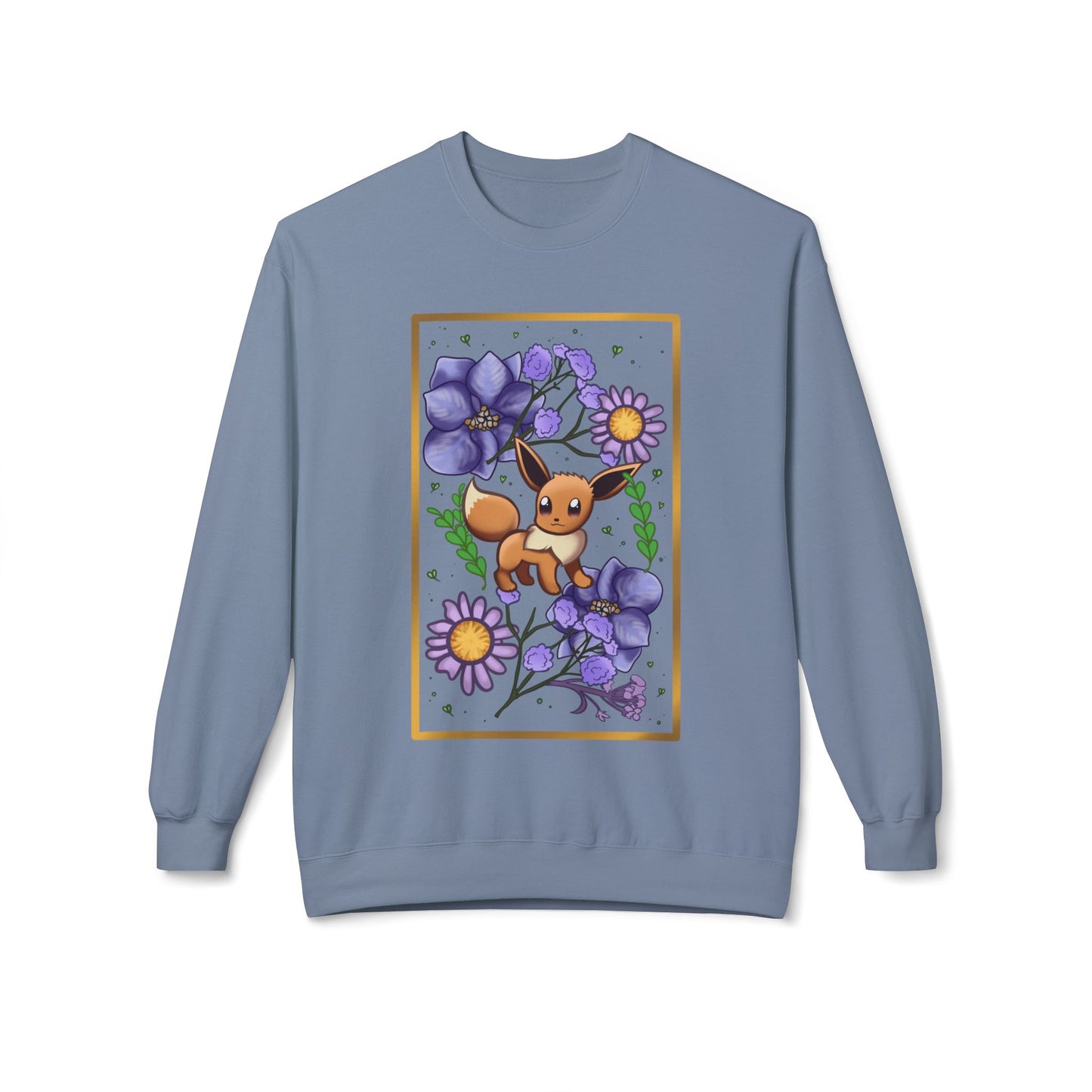 Pressed Flower Fox Unisex Softstyle Fleece Crewneck Sweatshirt