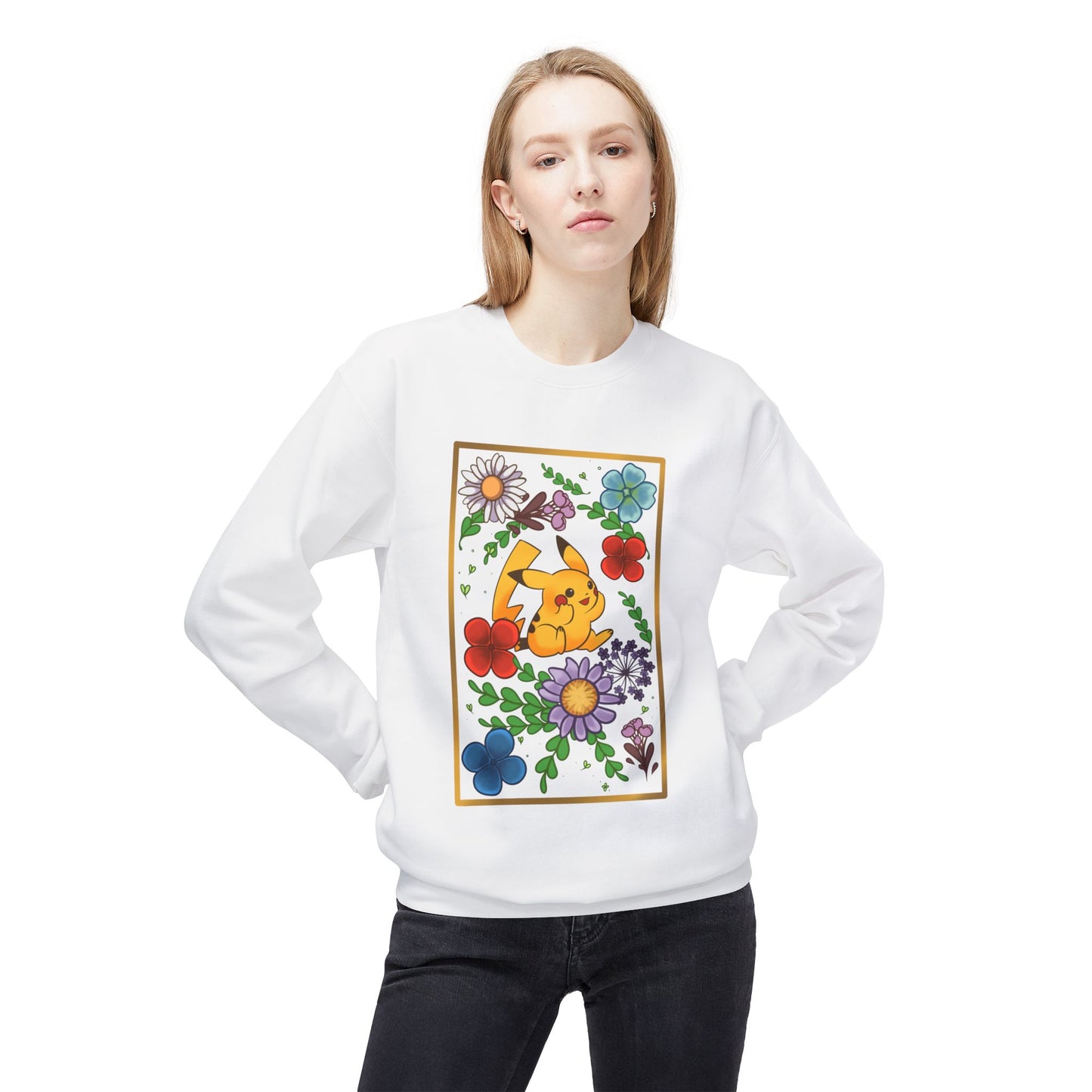 Pika Pressed Flower Unisex  Softstyle Fleece Crewneck Sweatshirt