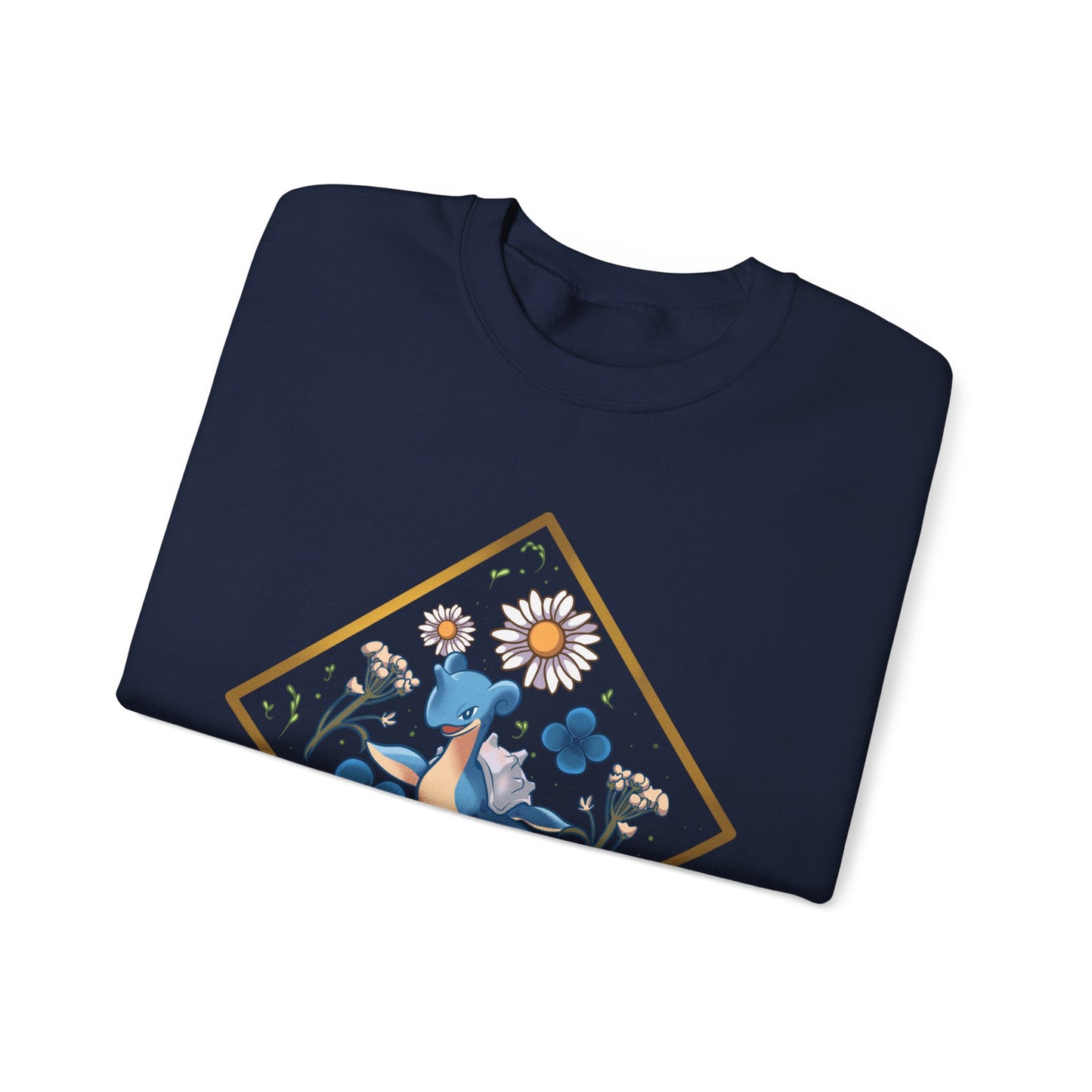 Floral Blue Bird Crewneck Sweatshirt — Whimsical Botanical Graphic
