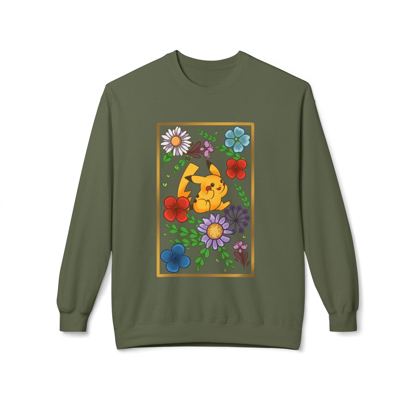 Pika Pressed Flower Unisex  Softstyle Fleece Crewneck Sweatshirt