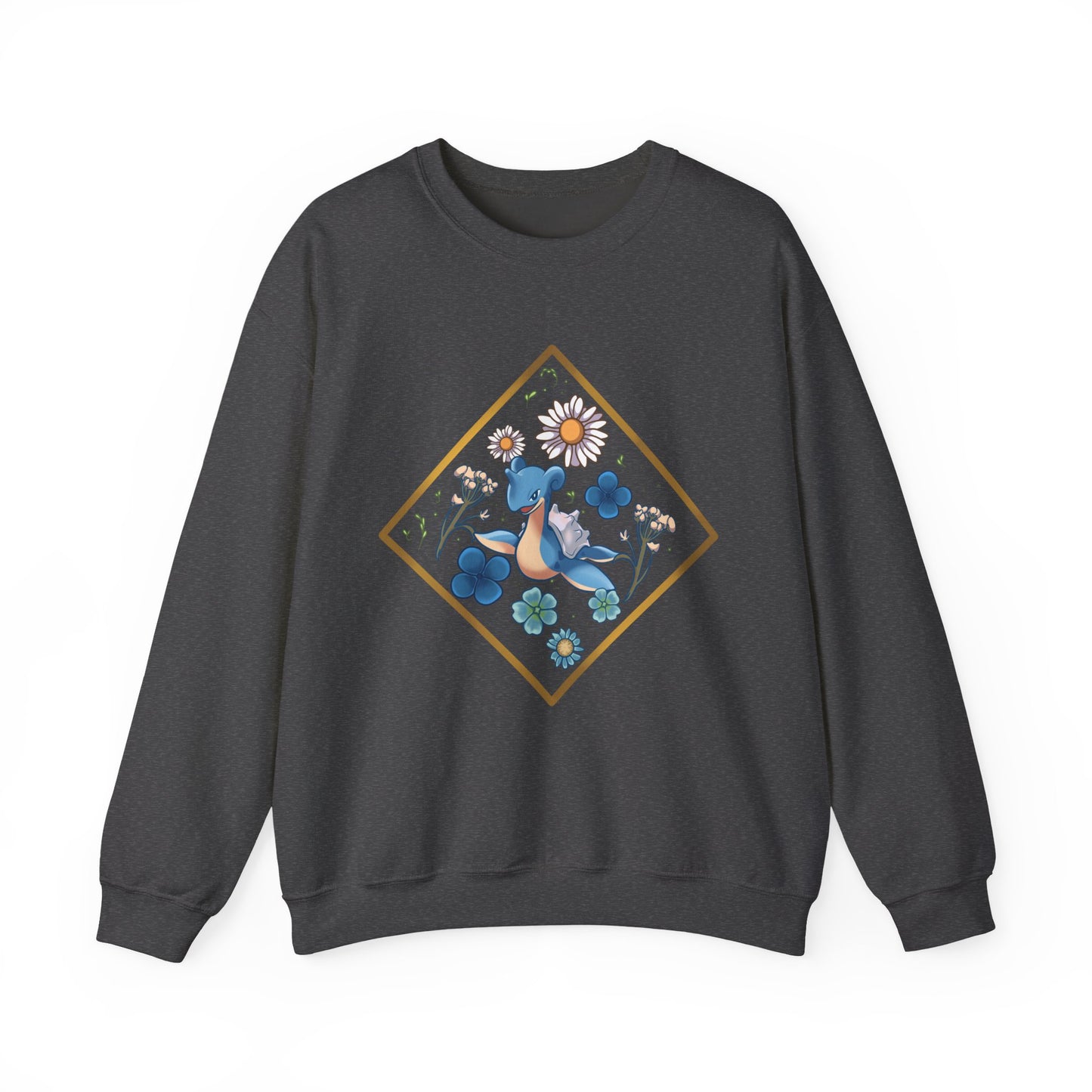 Floral Blue Bird Crewneck Sweatshirt — Whimsical Botanical Graphic