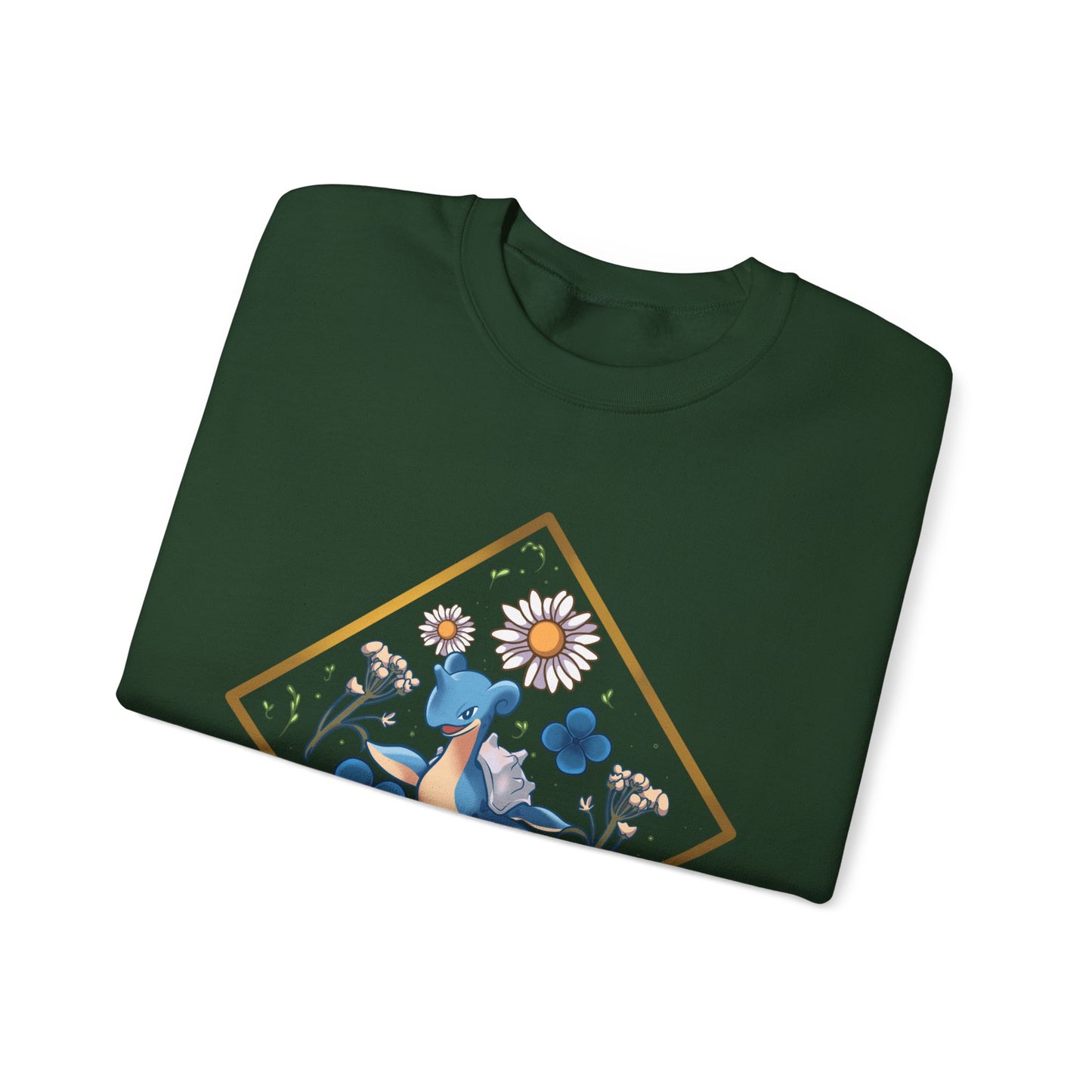 Floral Blue Bird Crewneck Sweatshirt — Whimsical Botanical Graphic
