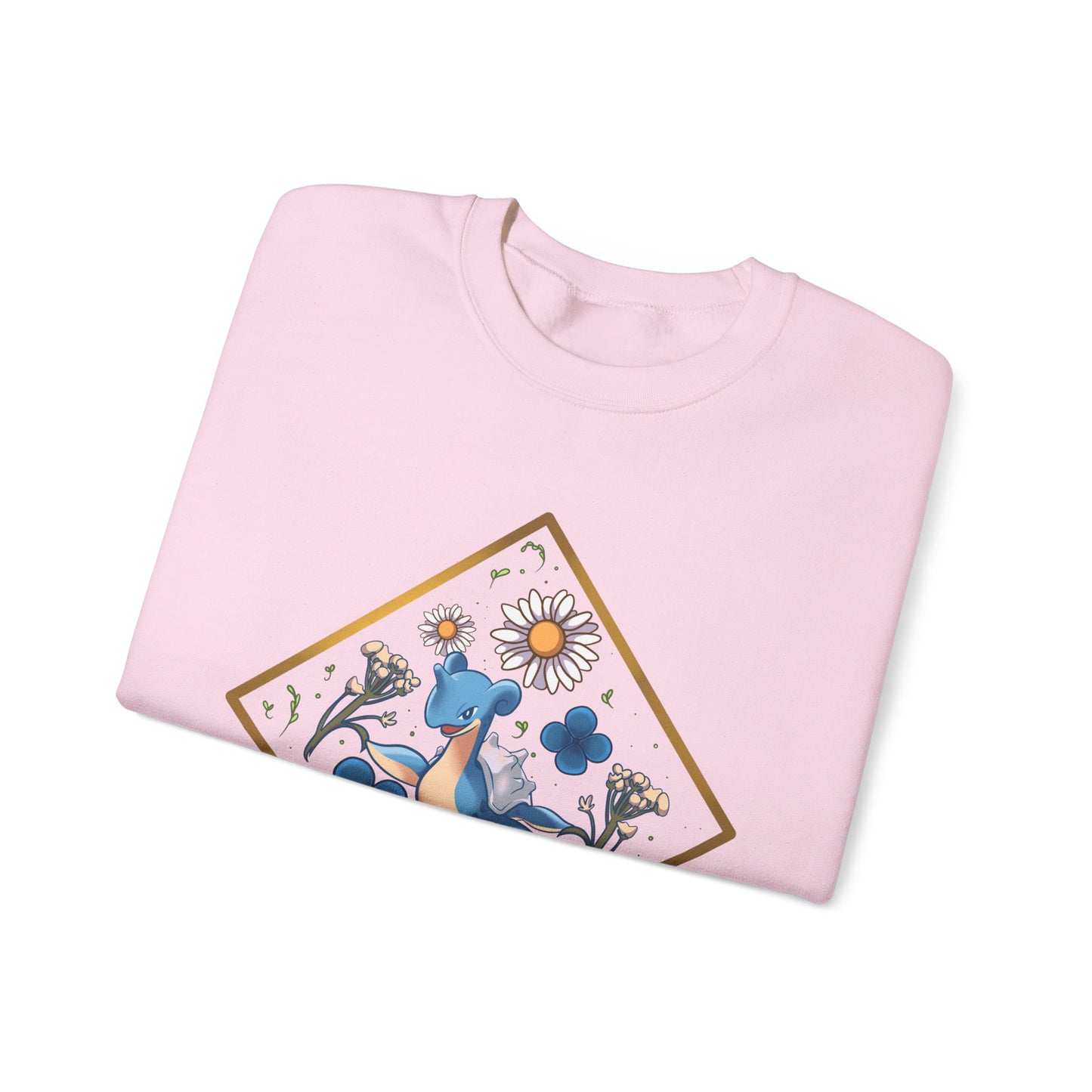 Floral Blue Bird Crewneck Sweatshirt — Whimsical Botanical Graphic