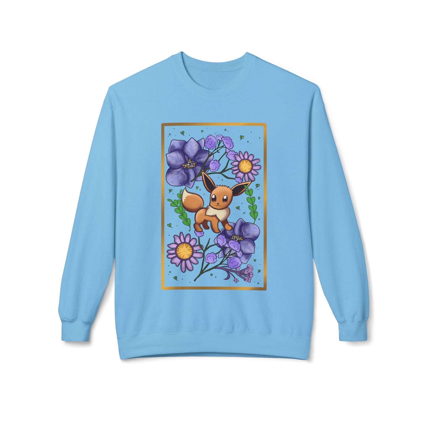 Pressed Flower Fox Unisex Softstyle Fleece Crewneck Sweatshirt