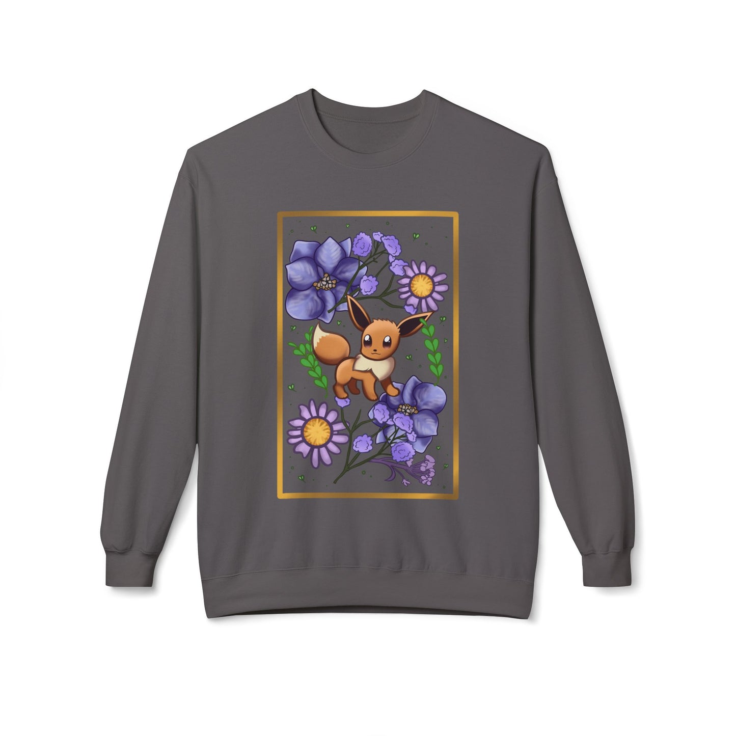 Pressed Flower Fox Unisex Softstyle Fleece Crewneck Sweatshirt