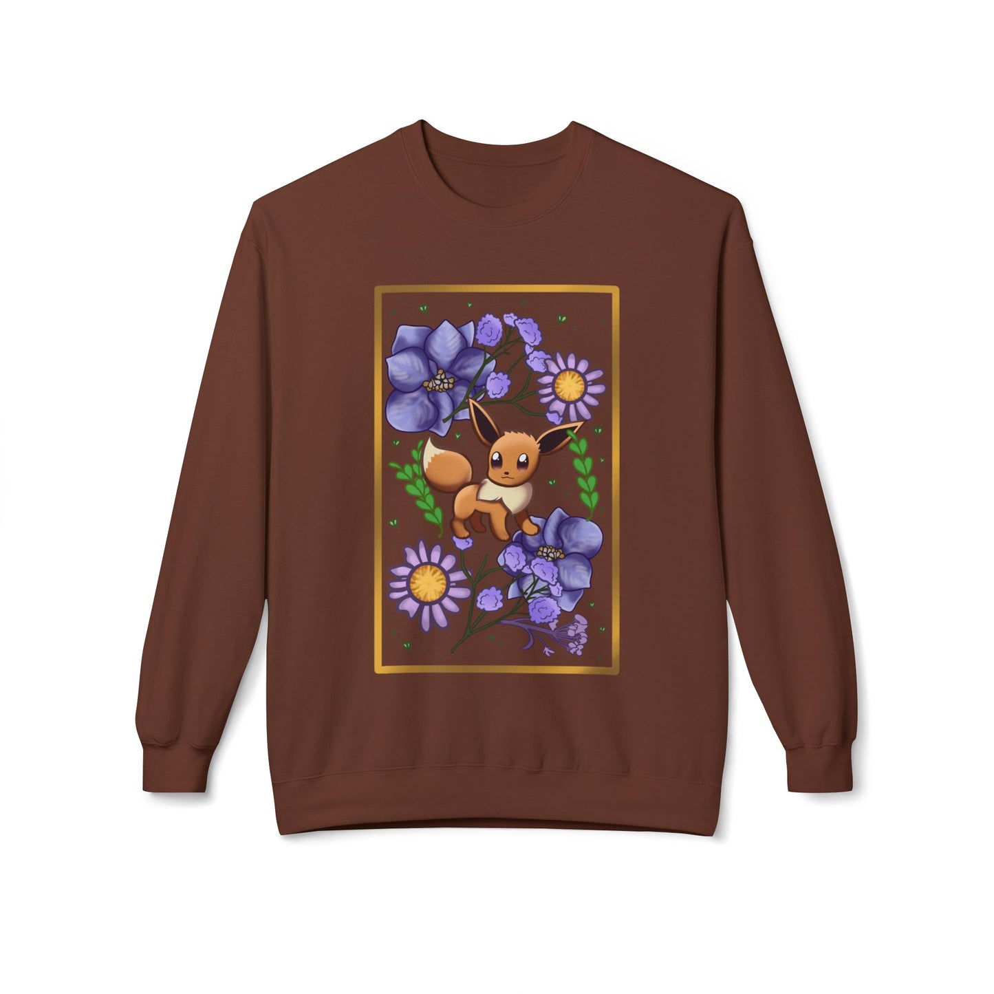 Pressed Flower Fox Unisex Softstyle Fleece Crewneck Sweatshirt